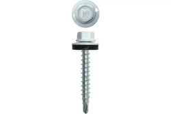 Саморез кровельный с шайбой EPDM, уменьшенное сверло, RAL 9003 4,8*35 (250 шт.) "BEFAST"