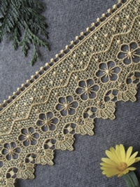 Кружево плетеное, ш. 7,8 см, бежевый