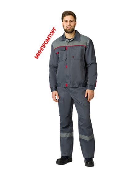 Костюм Фаворит-1 СОП (тк.Смесовая,210) брюки, т.серый/серый