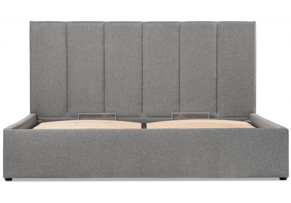 Кровать двуспальная Афродита-3 160 х 200 см с ПМ рогожка серая