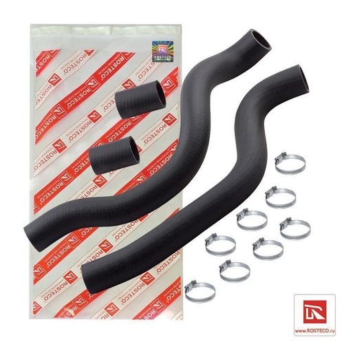 Патрубки радиатора ВАЗ 2110 4шт с хомутами Rosteco