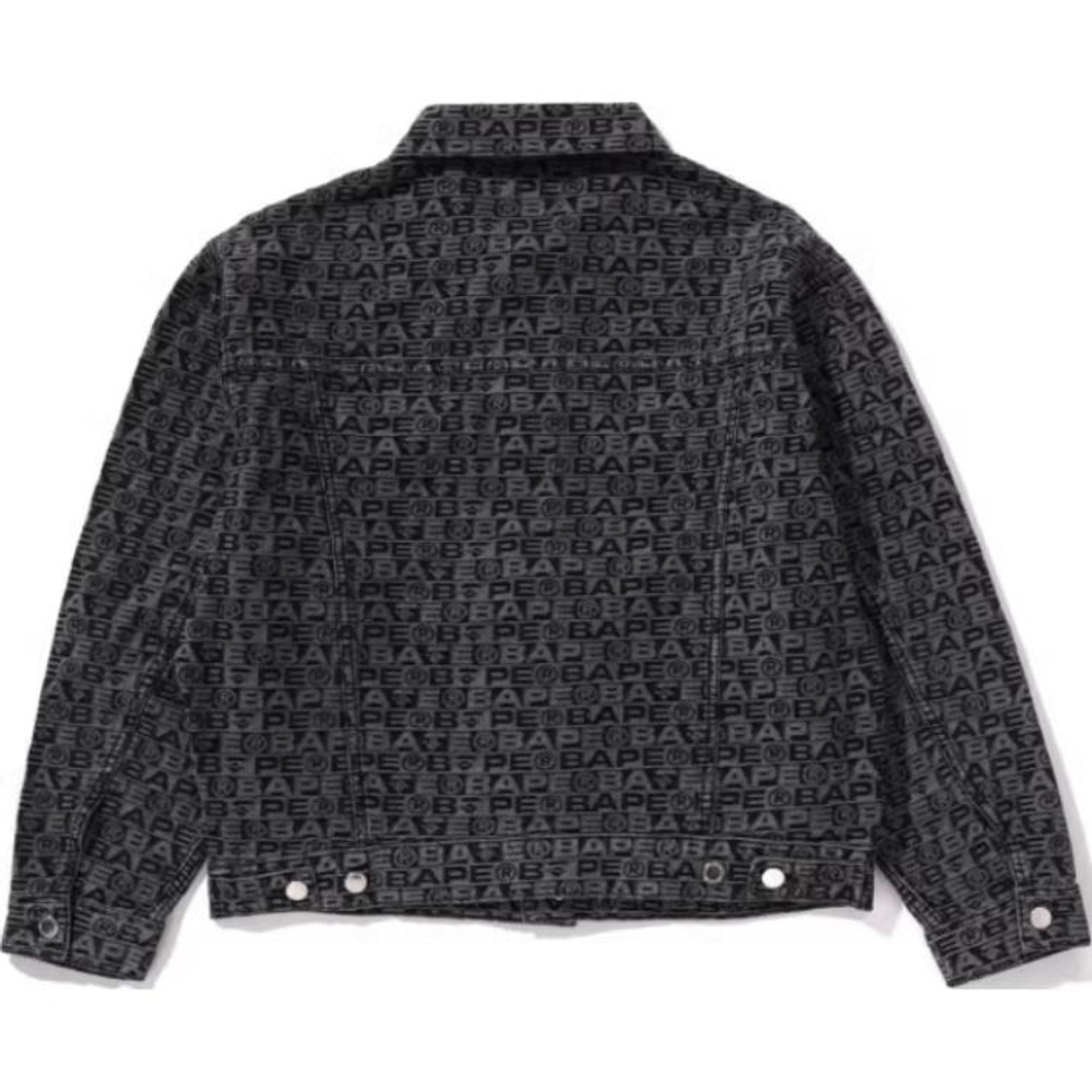 A Bathing Ape Lux Sport Pattern Jacquard 13oz Denim Trucker Куртка черный