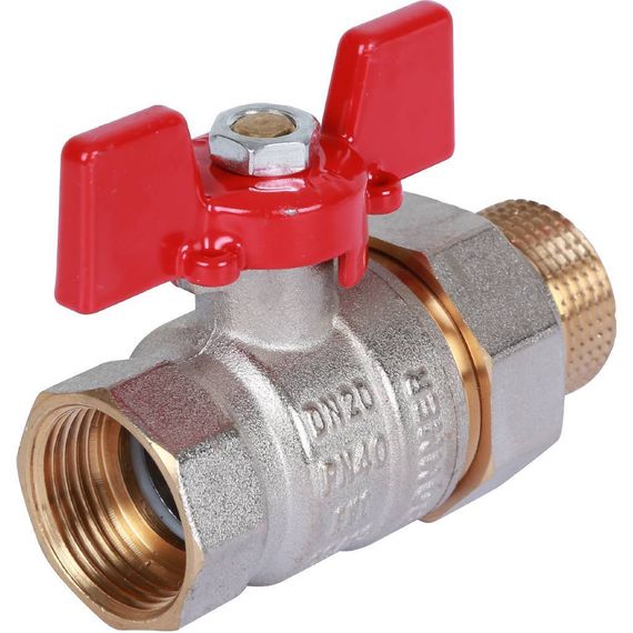 Кран шаровый со сгоном ROMMER Н-В 3/4&quot; бабочка полнопроходной 39415