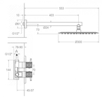 Встраиваемый термостатический смеситель для душа на 1 выход с тропическим душем ODISEA JOYA K5924023