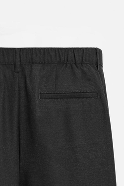 ZARA БРЮКИ ИЗ ФЛАНЕЛИ СО СКЛАДКАМИ, АНТРАЦИТОВО-СЕРЫЙ