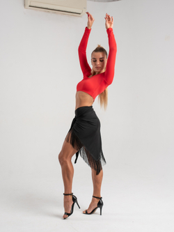 Lady scarf skirt, black