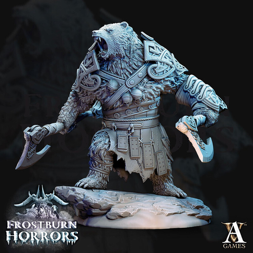 Зверолюд Гуманоидный медведь  Воин Файтер Рыцарь Варвар миниатюра для dnd, днд, pathfinder, фентези, Настольная игра, НРИ, Варгейм, РПГ