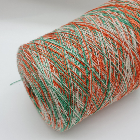 Пряжа  Fullonica SNC MISSONI 3/24 (100% меринос) 800м/100 гр, оранж/зелень