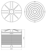 Ёмкость пластиковая пищевая STERH VERT 4500T 5000 л. вертикальная транспортная (200x200x177см;красный) - арт.555084.2