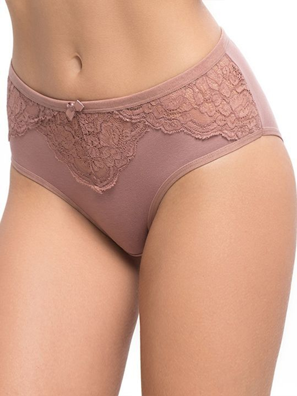 Слипы средней посадки с элементами кружева (Размер: XXL) (Цвет: кремовый)