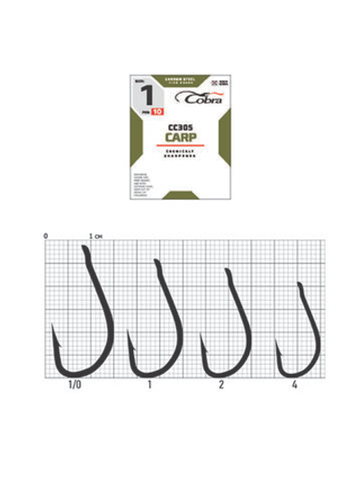 Крючки Cobra CARP KAYO HEAVY серии CC305 размер 004 (упк.10шт.)