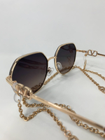 Солнцезащитные очки 7101 с металлической цепочкой\Золотой купить