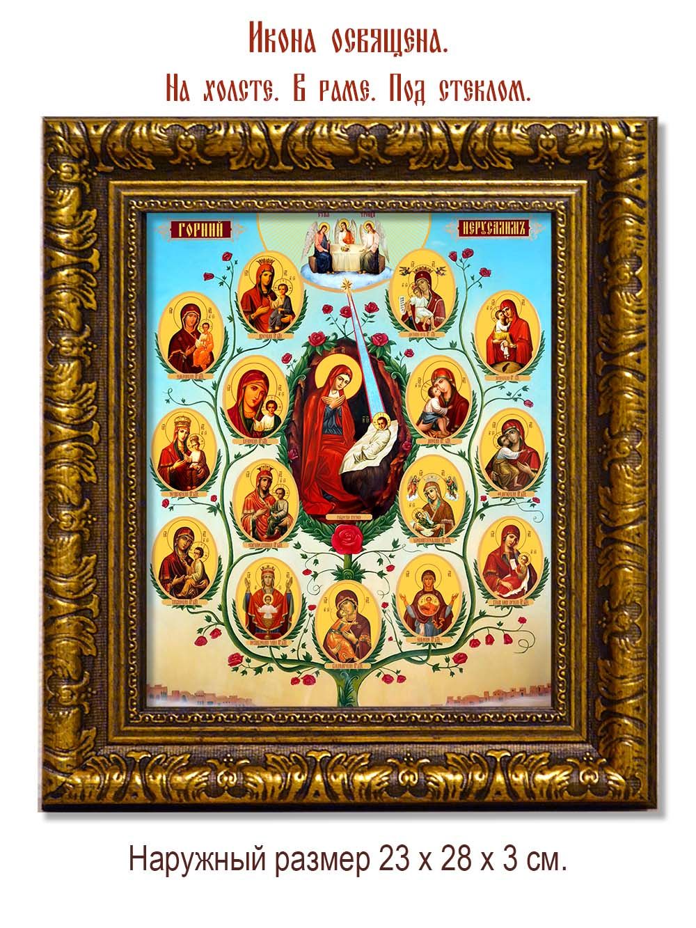 Древо Пресвятой Богородицы (Горний Иерусалим). Икона на холсте.