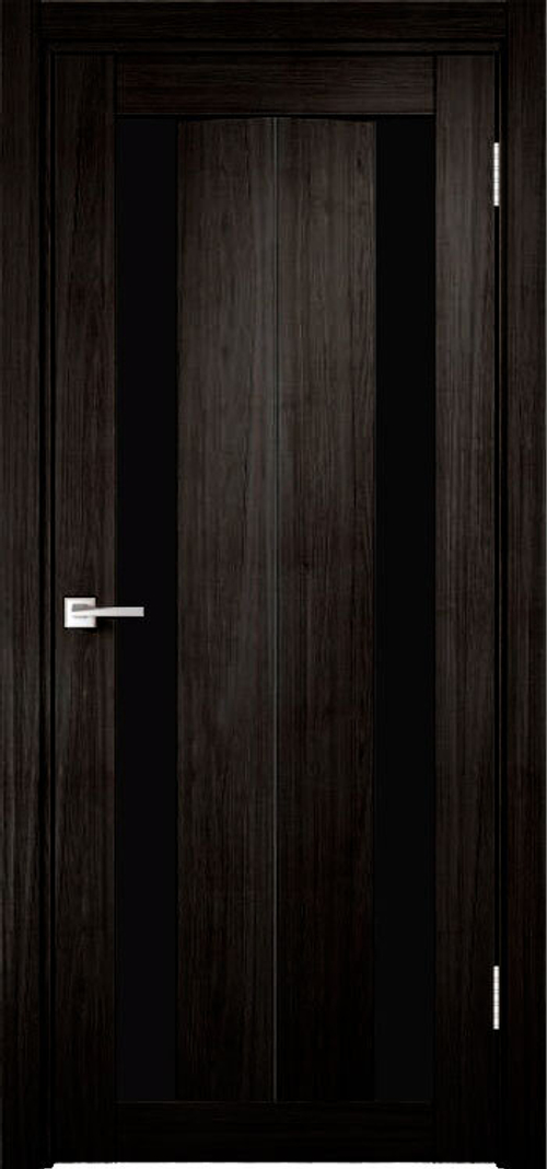 Межкомнатная дверь Y-6 / Цвет тон Венге / Стекло "Лакобель черное" / Двери Верда