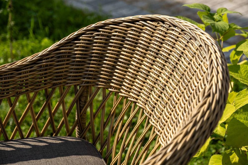 "Дольче" обеденная группа из искусственного ротанга, цвет соломенный