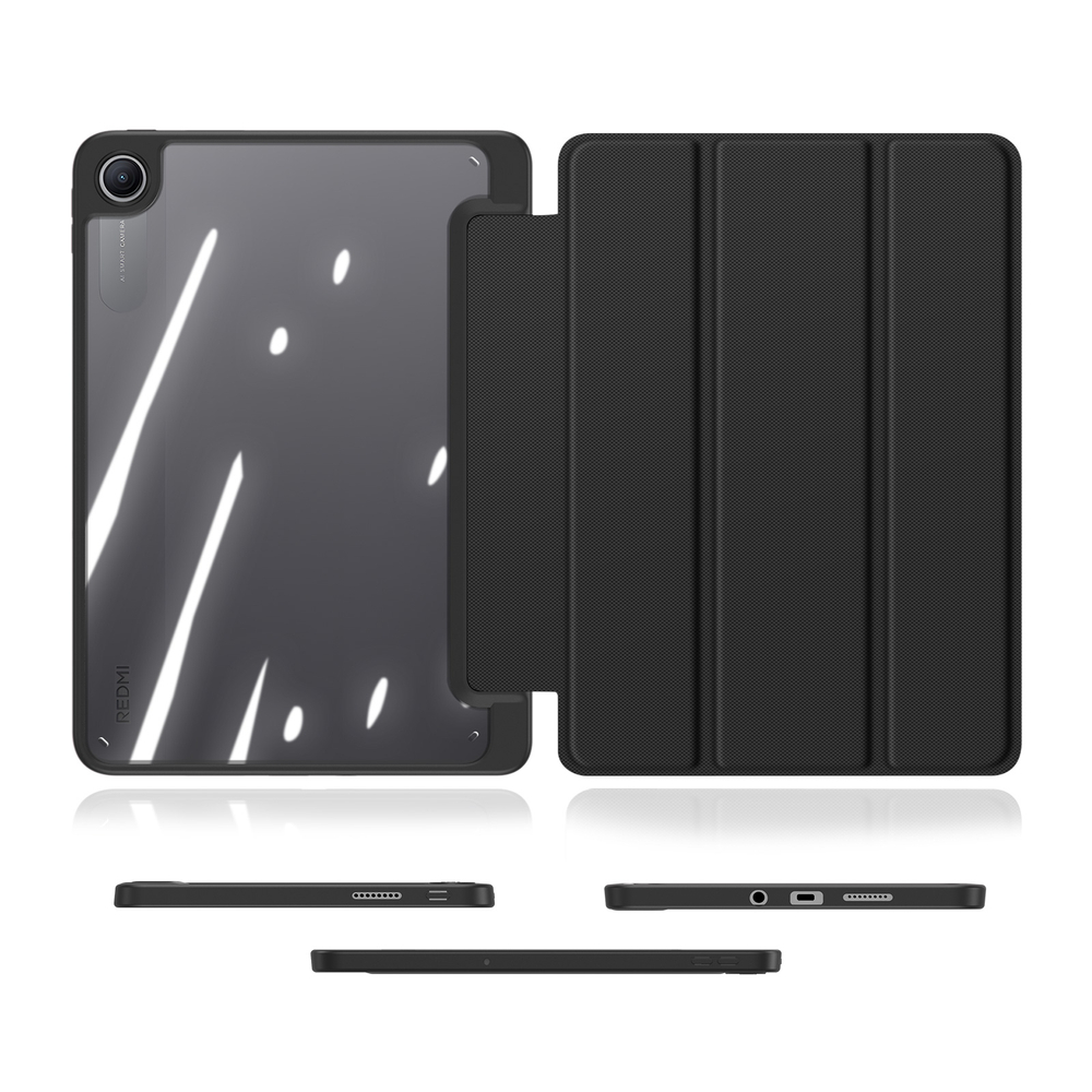 Чехол книжка черного цвета для планшета Xiaomi Redmi Pad 2 и Poco Pad C1, серия Toby Series от Dux Ducis