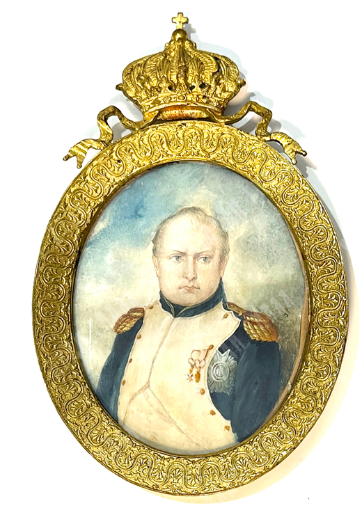 Н/х. Портрет Наполеона Бонапарта. Миниатюра на слоновой кости. Франция, сер. XIX в.