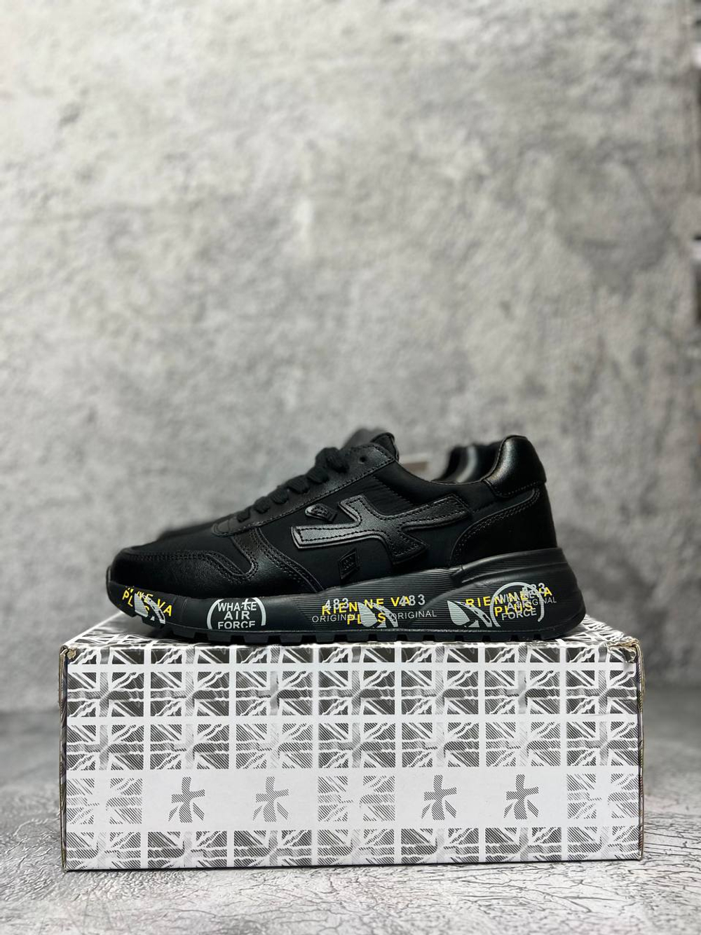 Premiata Mick черные кожа