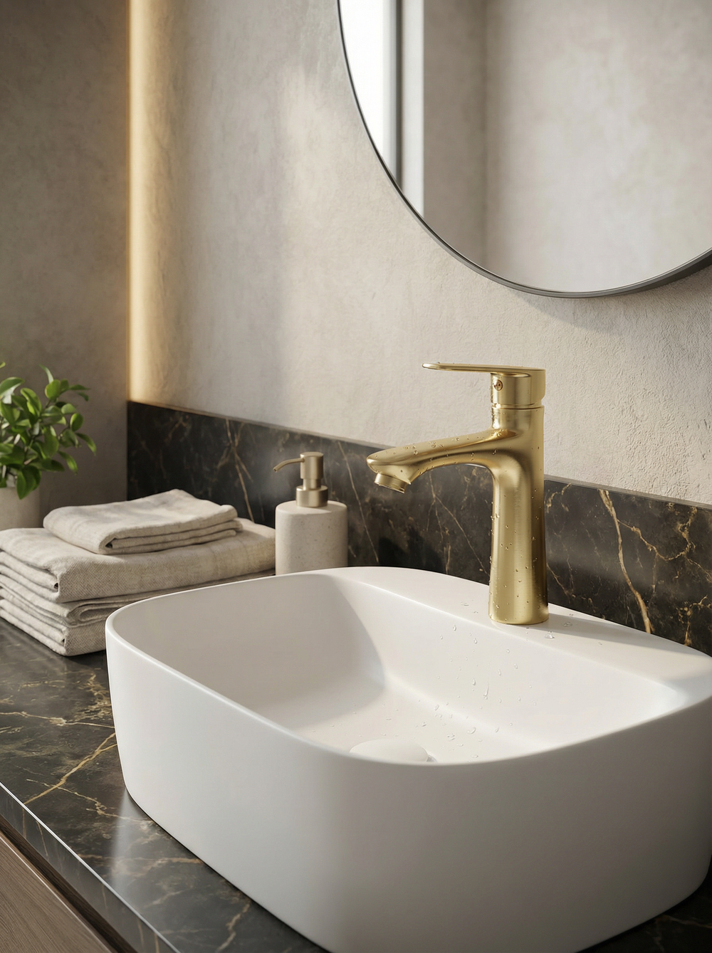 Смеситель для раковины DIWO Тула DW-TU03GM матовое золото