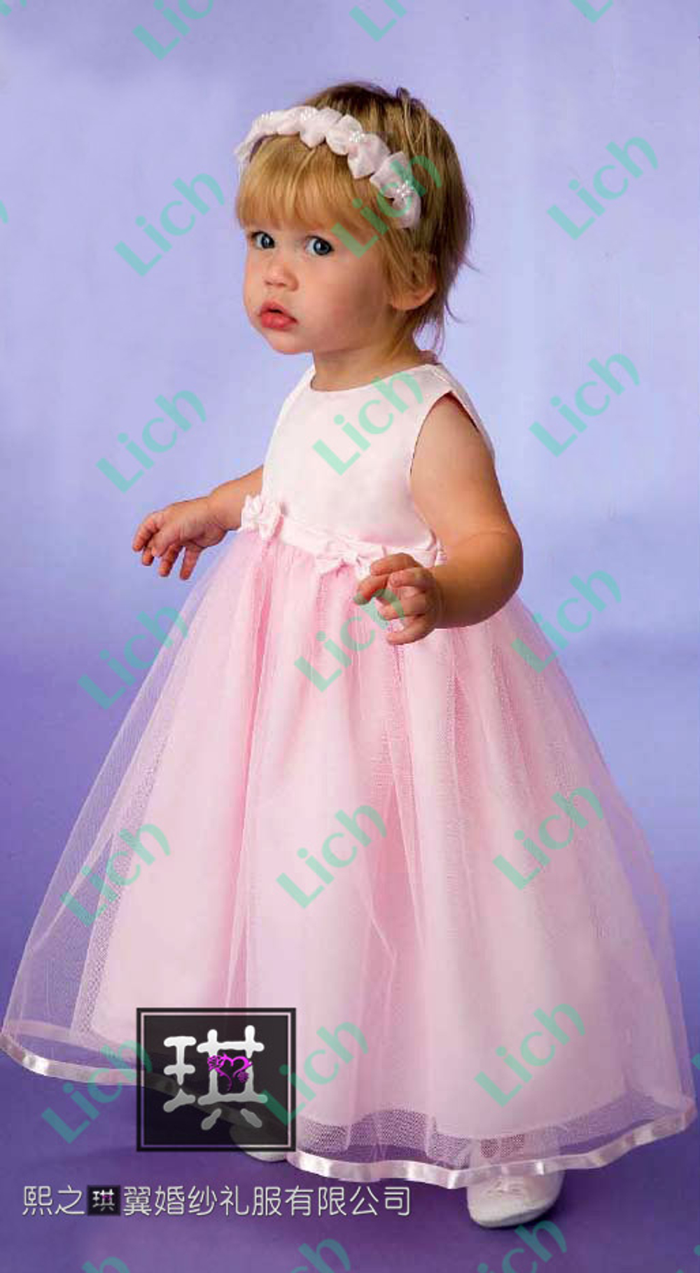 Платье детское бальное без рукавов с бантами на талии