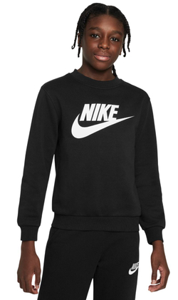 Детская теннисная толстовка Nike Kids Sportswear Club Fleece - black/white