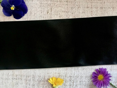 Лента атласная, ш. 10 см, чёрный