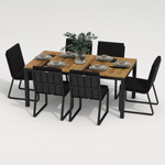 Обеденная группа Ideal Patio ТЕЛЛА ГИРА  каркас карбон, стол тик 180, ткань черная