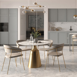 Комплект из 4-х стульев Turin латте, золотые ножки