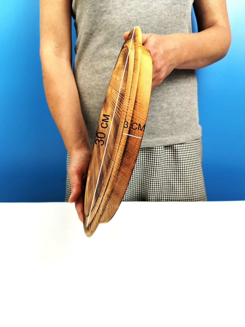 Доска подставка под пиццу деревянная