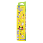 Карандаш простой, чернографитный, Basir, деревянный, с ластиком, серия "Котики", с рисунком на корпусе, 12 шт