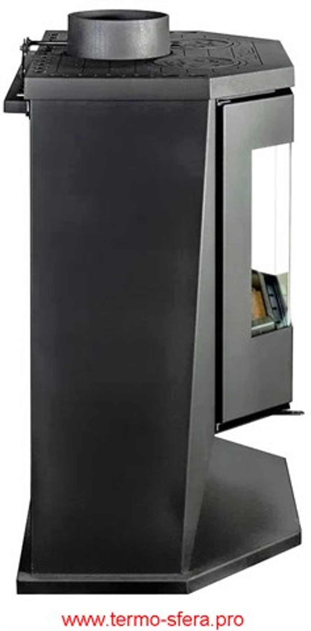 Печь-камин БАВАРИЯ ПАНОРАМА ПРИЗМА с плитой