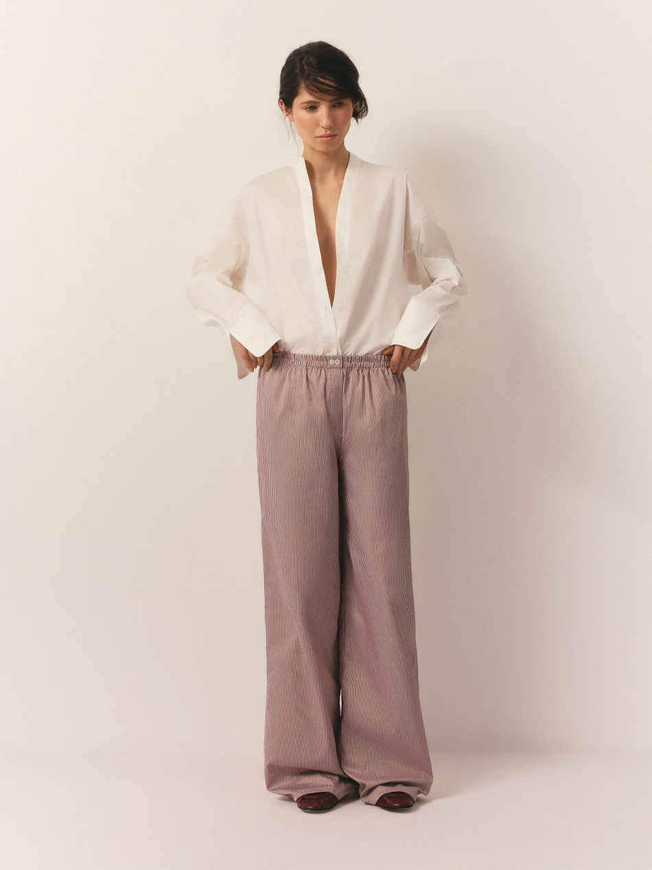 Брюки из хлопка в полоску