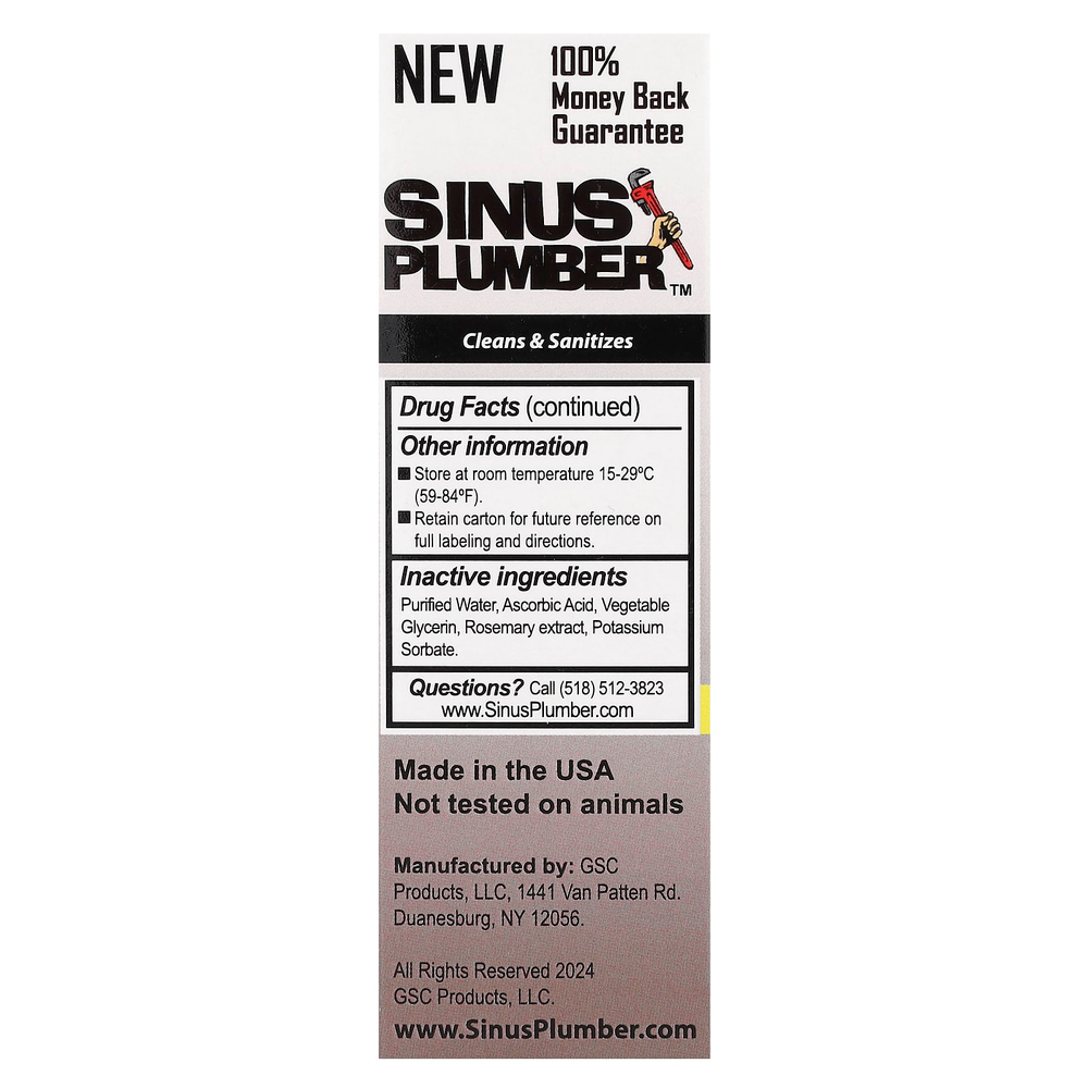 Greensations, Sinus Plumber ™, гигиенический спрей для носа с перекисью водорода, 30 мл (1 жидк. унц.)