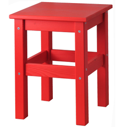 Табурет «Одвар» 33×33×45 см, деревянный, красный, массив сосны, IKEA
