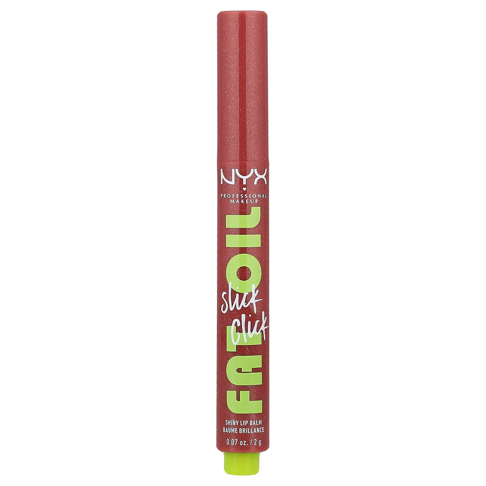 NYX Professional Makeup, Fat Oil Slick Click, блестящий бальзам для губ, 03 фильтр не нужен, 2 г (0,07 унции)