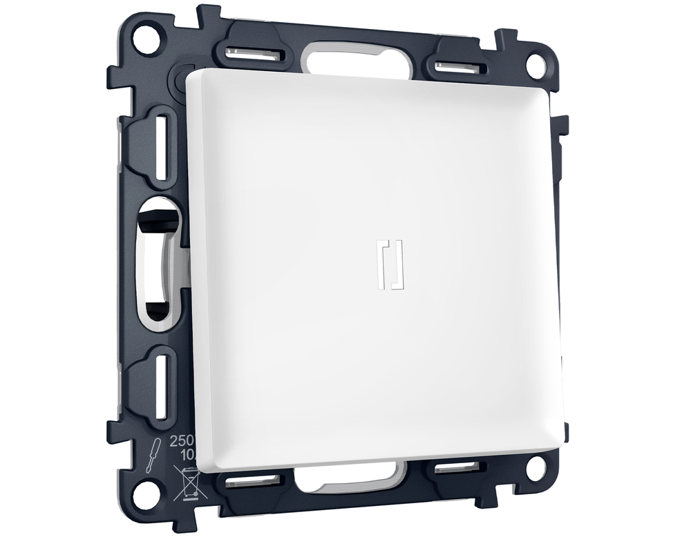 MA122015 Комплект механизма 1-кл выключателя с подсветкой 5600K ALFA Белый матовый QUANT (AP1220, VM101, G14W)