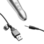 Серебристый мини вибратор-wand 16см Doxy Go Wand Mini Massaging Vibrator