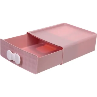Мини - ящик для хранения мелочей «ЛЕНАР», цвет пудровый, 22,7*20,2*6,6см (пакет)