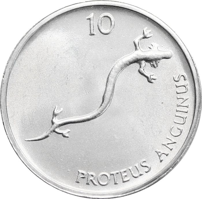 10 стотинов 1992 Словения. Саламандра UNC