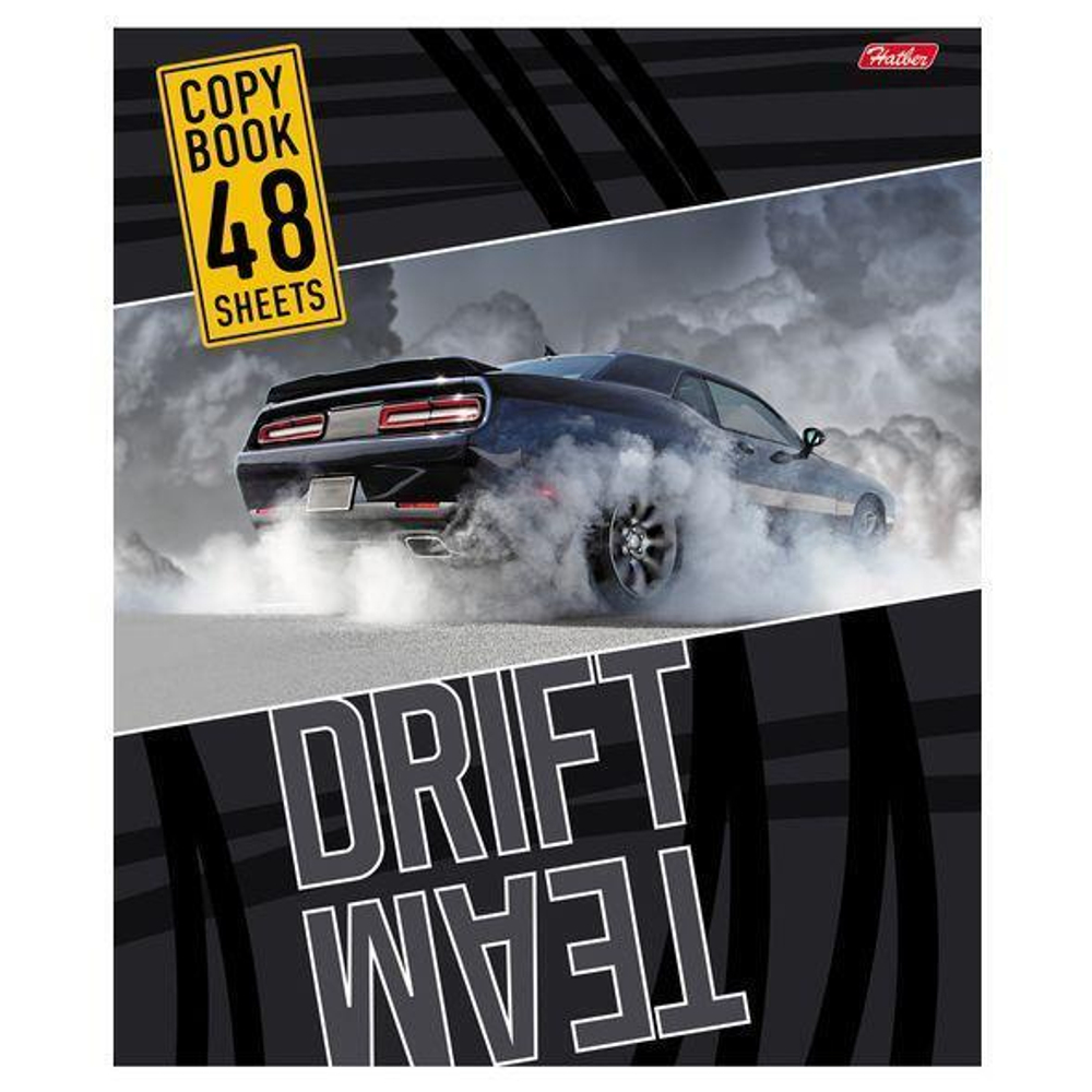 Тетрадь А5 48л. на скобе, клетка "Drift Team", ассорт. (Хатбер)