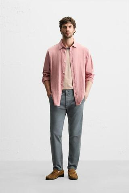 ZARA БРЮКИ ЧИНОС SKINNY FIT, МЯГКИЙ СЕРЫЙ