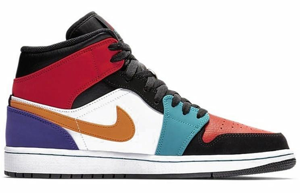 Кроссовки Jordan Air Jordan 1 Mid Whiteredmulti