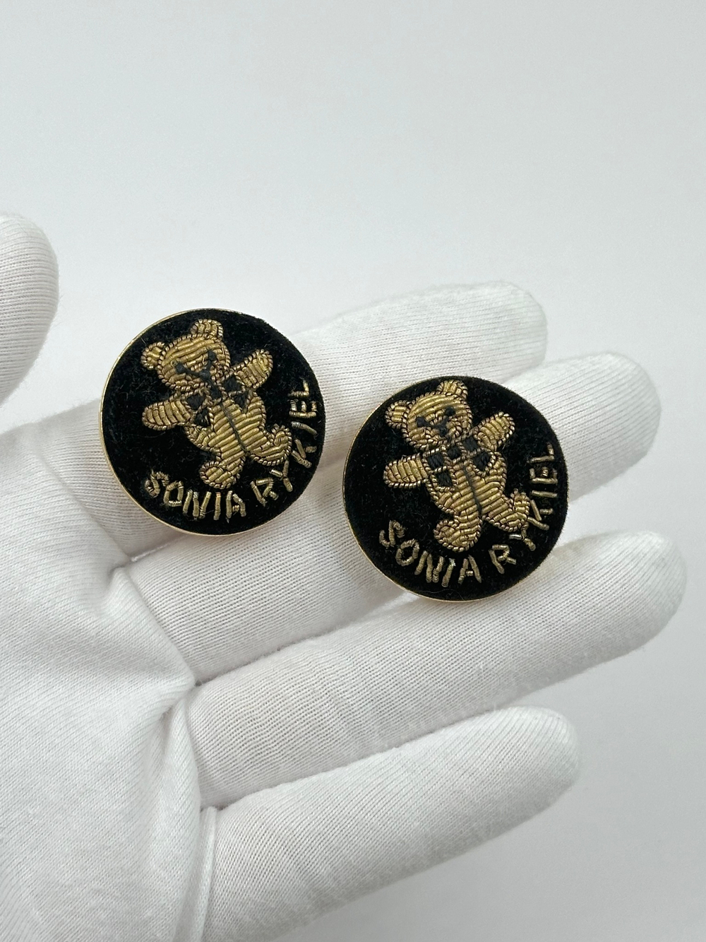 Клипсы с вышивкой «Медвежата» Sonia Rykiel