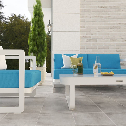 Лаунж зона Ideal Patio СИЛЕНА голубая - белый каркас