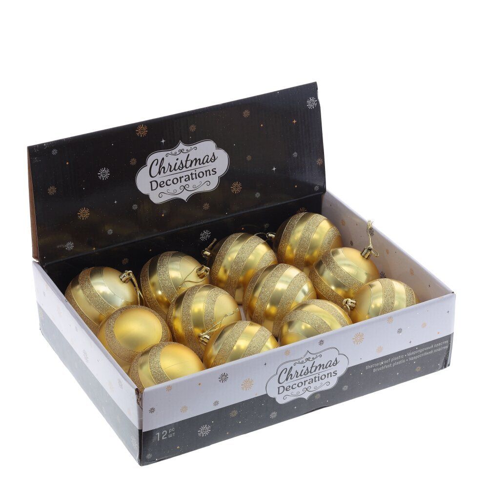 GAEM Набор из 12шт Украшение новогоднее "Шар", D 8 см, L35 W27 H8,5 см