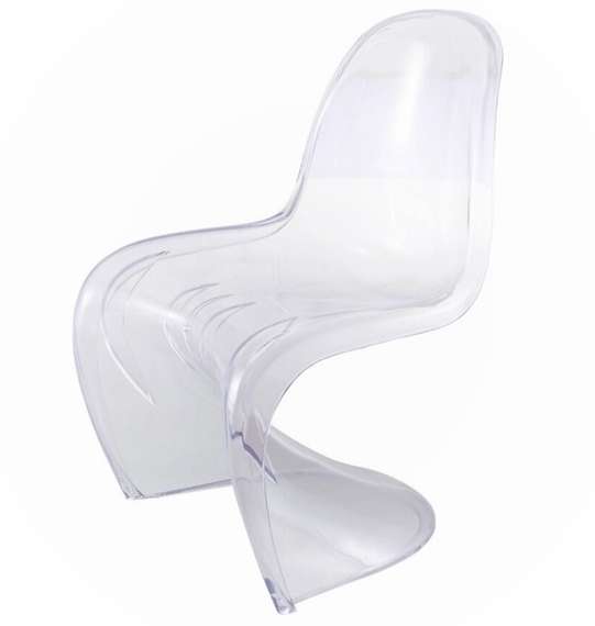 Стул Panton Ghost, прозрачный дымчатый