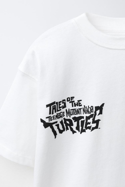 ZARA ФУТБОЛКА С ПРИНТОМ ЧЕРЕПАШКИ-НИНДЗЯ © VIACOM, БЕЛЫЙ