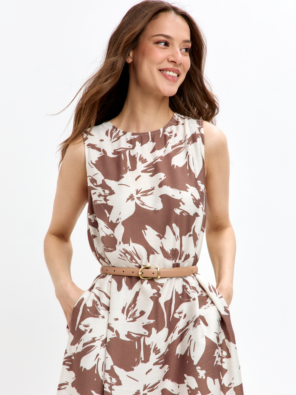 Trends Brands Base Платье Жен 09_04_dr787SS_brown_print Молочный