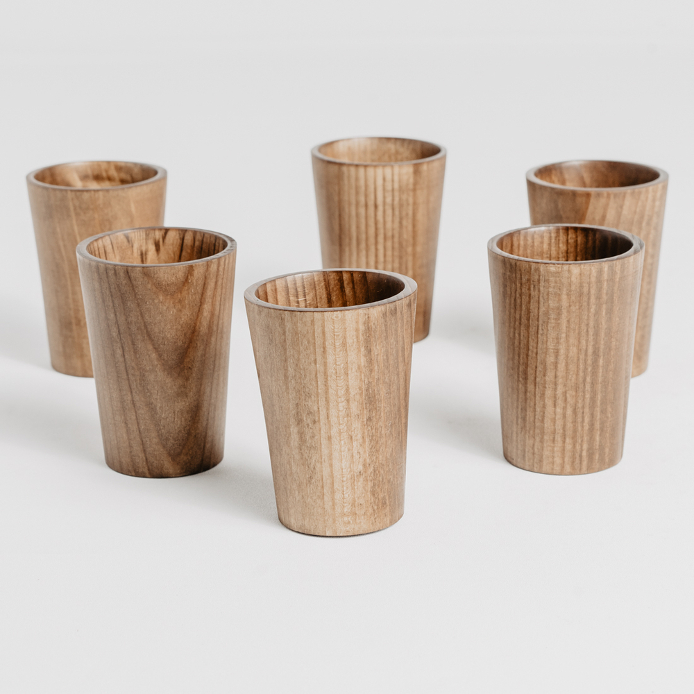 Набор деревянных стопок 6 шт. из древесины пихты. R29