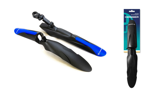 Крылья HOGGER 24-29", к-кт перед./задн., крепеж: перед. в шток вилки, задн. за подседельный штырь; пластик, сине-черный
